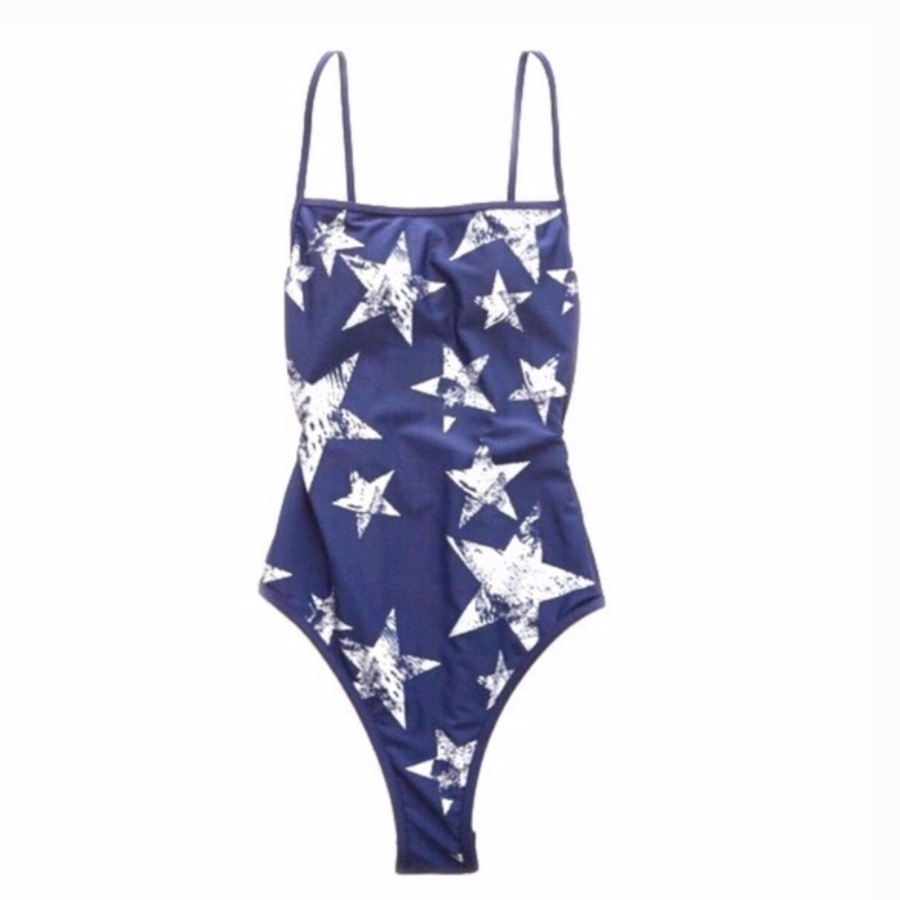 NWT Aerie Star swim suit Medium navy